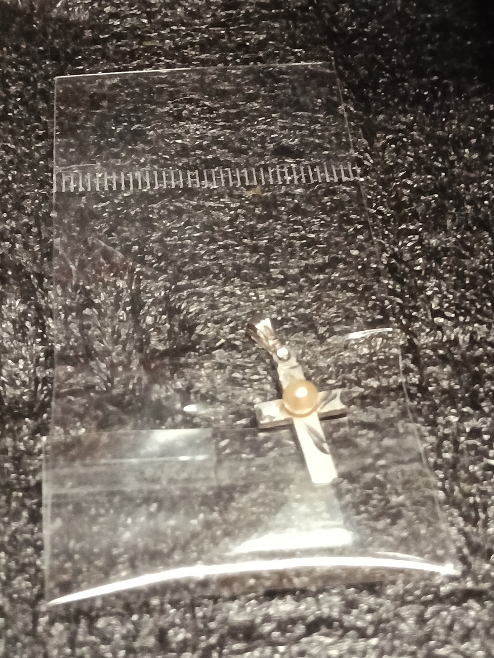 Sterling Cross Pendant W/A Single Pearl